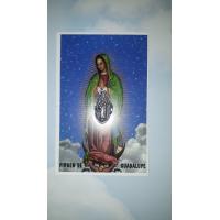 Estampa con Medalla Virgen de Guadalupe 6 x 10 cm