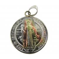 Medalla San Benito 3 Metales 3,5 cm (Reverso Cruz)