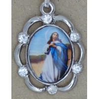 MEDALLA c/ Cadena Maria Inmaculada con Brillo 2.5 x 2 cm