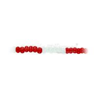 Collar Santeria Chango 6 x 6  (Bco-Rojo) (1 V) (110 cm)