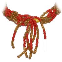 Collar Santeria Mazo Ochun Camino 5 x 5 Amarillo - Rojo  (140 a 160 cm)