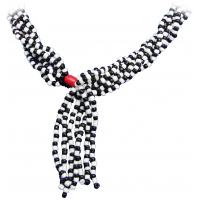 Collar Santeria Mazo Eleggua Eshu Afra (Simple) (Blanco-Negro) (140 a 160 cm)