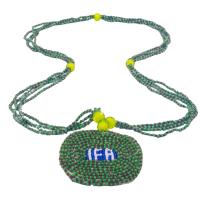 Collar Santeria con Medallon IFA (verde-marron)