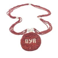 Collar Santeria con Medallon OYA (marron)