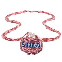 Collar Santeria con Medallon SANGO (blanco-rojo)