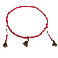 Collar Tibetano Mala Roja (36 cm - Bola Resina 8 mm)
