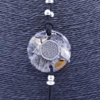 Collar Orgon Flor de la Vida Negro con Abalorios (3,7 cm Ajustable) 