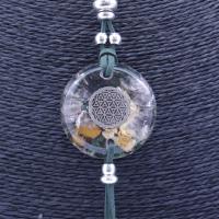 Collar Orgon Flor de la Vida Verde con Abalorios (3,7 cm Ajustable) 