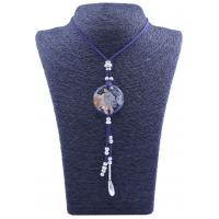 Collar Orgon Mano de Fatima Azul con Abalorios (3,7 cm Ajustable) 