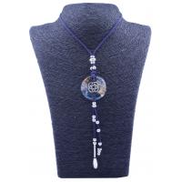 Collar Orgon Nudo Celta Azul con Abalorios (3,7 cm Ajustable) 