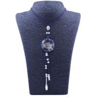 Collar Orgon Om Azul con Abalorios (3,7 cm Ajustable) 