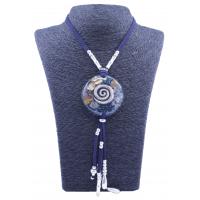 Collar Orgon Espiral Azul con Abalorios (5,4 cm Ajustable) 
