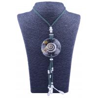 Collar Orgon Espiral Verde con Abalorios (5,4 cm Ajustable) 
