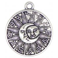 Amuleto Sol y luna Simbolos Zodiaco 2.5 cm 