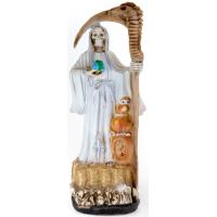 Imagen Santa Muerte 45 cm. Belen o Guardian (Blanca) (c/ Amuleto Base) - Resina