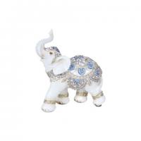 Elefante Resina Blanco y Colores 11 x 5 x 12 cm.(P2)(C4)