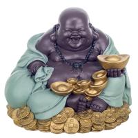 Buda Sonriente Resina Monedas I Ching 19 x 18 x 15 cm (C2)(has)