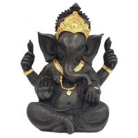 Ganesha Sentada Resina 21 x 17 cm aprox. (Color Negro)