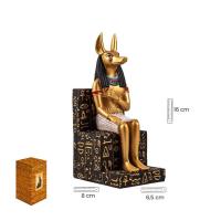 Imagen Anubis 16 cm (Sentado) Dorado (Resina Premium)