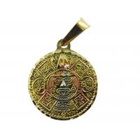 Amuleto Calendario Azteca Tumbaga 3 Metales 3.5 cm