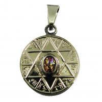 Amuleto Estrella 6 Puntas Atrae y Repele Opalo con Tetragramaton 2.5 cm
