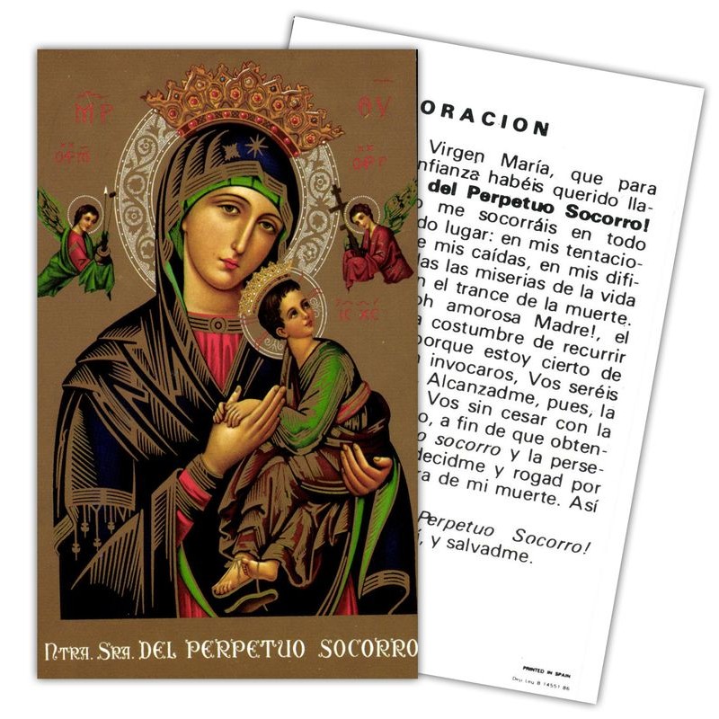 Estampa Perpetuo Socorro 7 x 11 cm (P25)