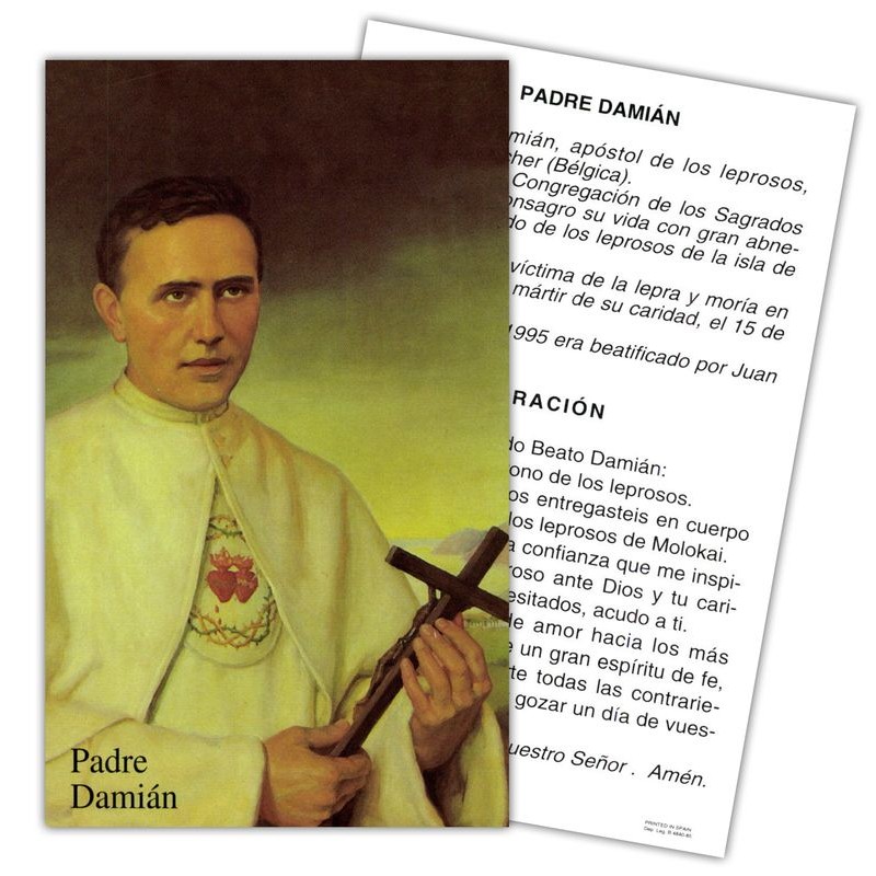 Estampa Padre Damian 7 x 11 cm (P25)