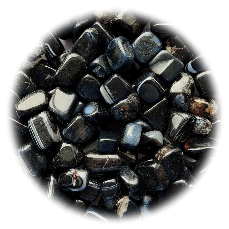 Agata negra rodada pequeñ