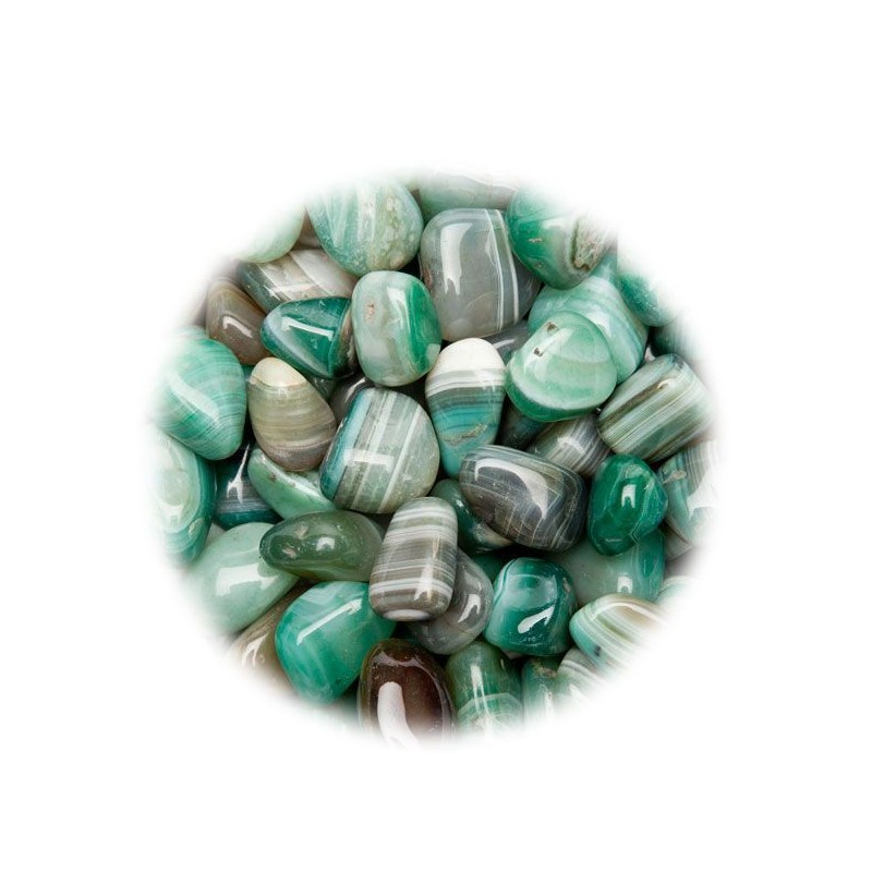 Agata verde rodada pequeñ