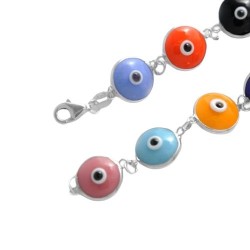 PULSERA Plata Ojo Colores
