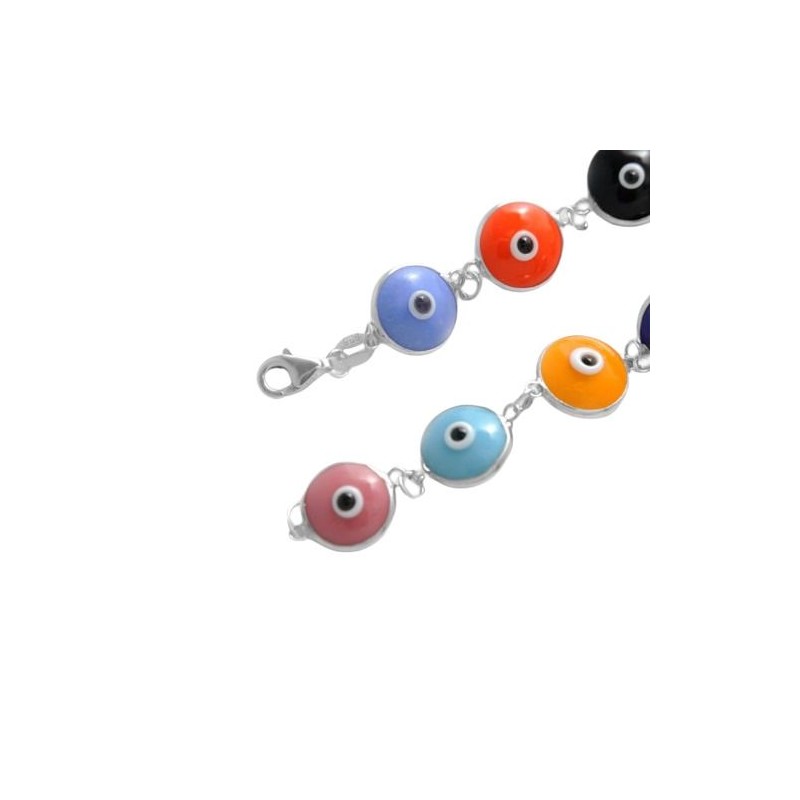 PULSERA Plata Ojo Colores