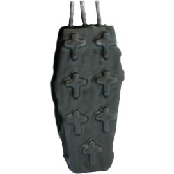Vela Forma Ataud 7 Cruces 3 mechas 11,5 cm (Negro)