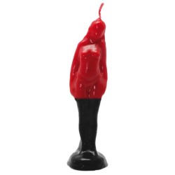 Vela Forma Pomba Gira 14 cm (Rojo-Negro)