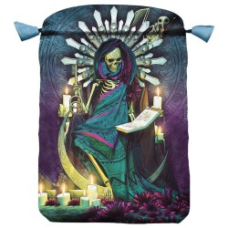 Bolsa Tarot Seda Azul 23 x 16 cm (Motivo Santa Muerte) - Lanzamiento Mayo 2017 -