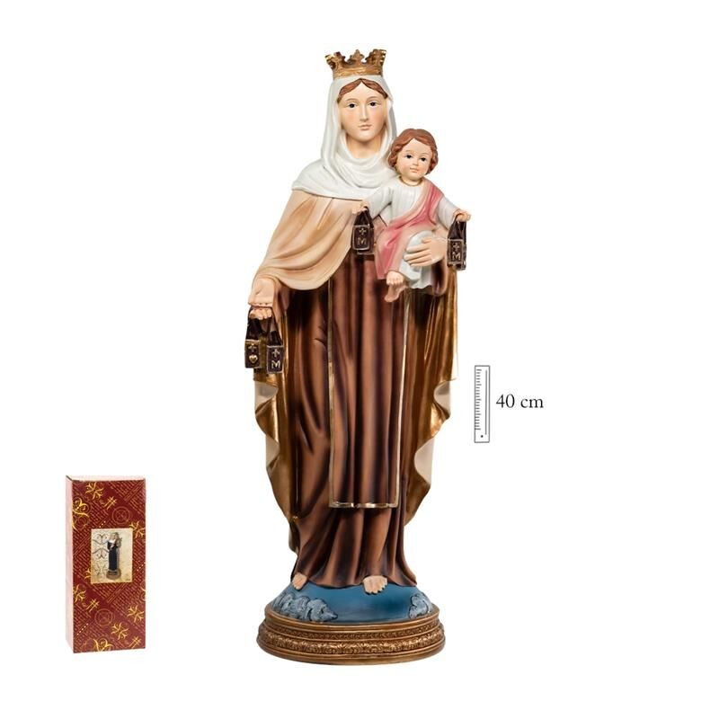 Virgen Del Carmen Base Azul 40 cm