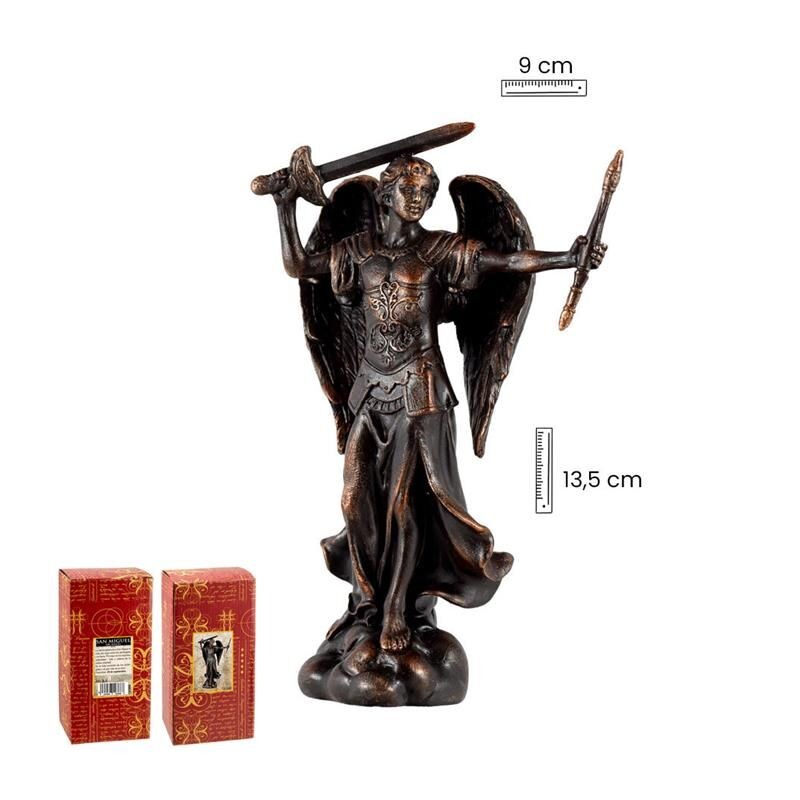 Arcangel San Miguel 13,5 cm Color Bronce - Resina