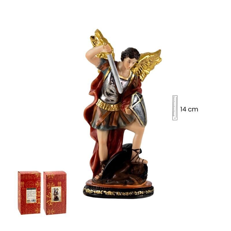 Arcangel San Miguel 14 cm c/ Armadura - Resina