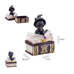 Gato Brujo c/ Caja 11 cm - Resina