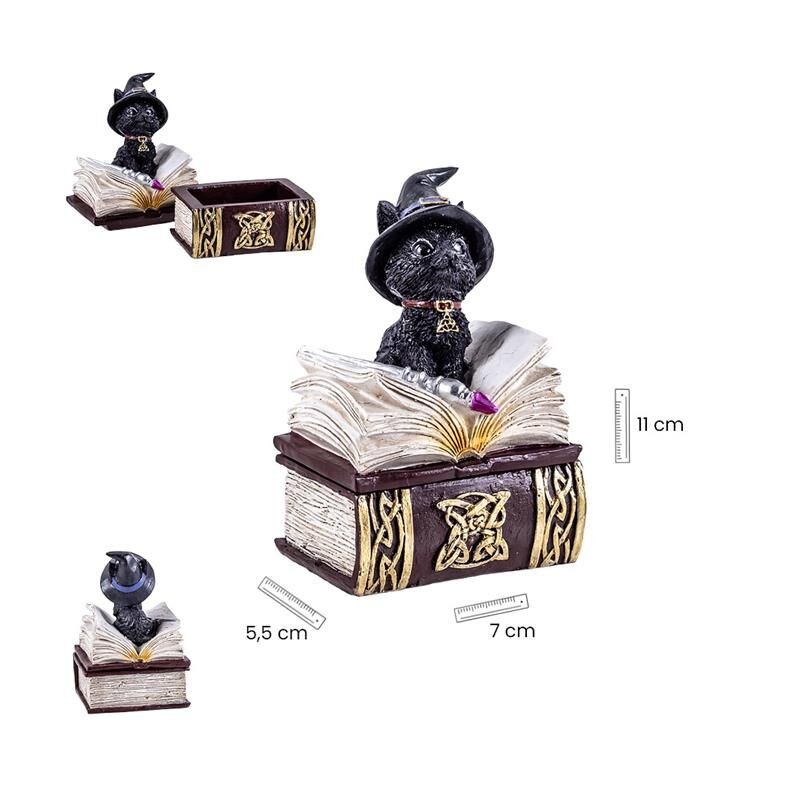 Gato Brujo c/ Caja 11 cm - Resina
