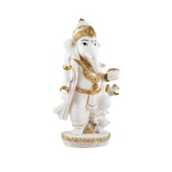 Imagen Ganesha De Pie Blanco/Oro 28 cm - Resina