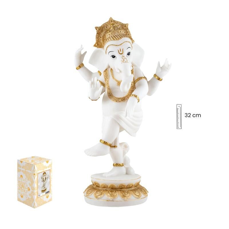 Imagen Ganesha Sobre 1 Pierna 32 cm - Resina