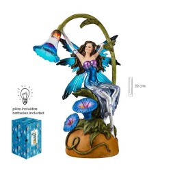Imagen Hada 23 cm c/ Flor Luz - Resina