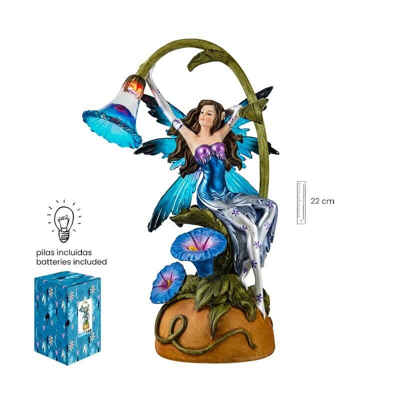 Imagen Hada 23 cm c/ Flor Luz - Resina