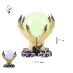 Imagen Manos Bola De Cristal 15 cm c/ Luz - Resina