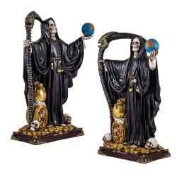 Imagen Santa Muerte Negra 30 cm c/ Bola - Resina