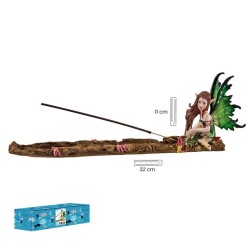 Imagen Soporte Incienso Hada 11 cm Alas Verdes - Resina