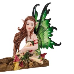 Imagen Soporte Incienso Hada 11 cm Alas Verdes - Resina
