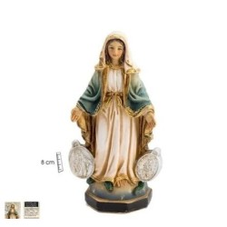 Imagen Virgen Milagrosa 8 cm c/ Medallas - Resina