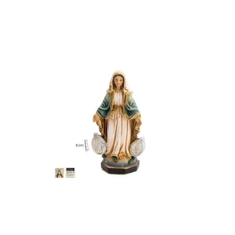 Imagen Virgen Milagrosa 8 cm c/ Medallas - Resina