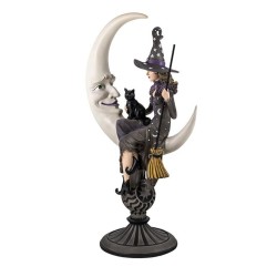 Imagen Bruja En Luna 52 Cm - Resina